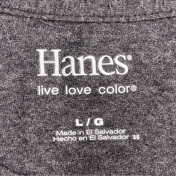 LARGE HANES GREY LONG SLEEVE WOMENS TOP CASUAL CLASSIC - Picture 10 of 12